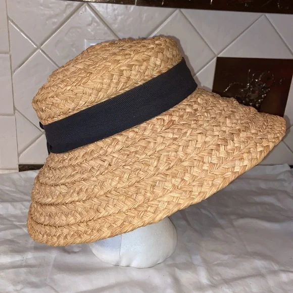 RARE HELEN KAMINSKI Natural Raffia Straw Bow flower detail Hat - Picture 6 of 16